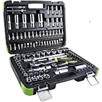 JBM 52978 Piezas con vasos hexagonales en estuche- Negro- Set de 108